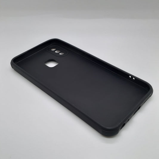 Vivo Y91 Carbon Fiber texture Hard Rubber armour back cover shock-porof case