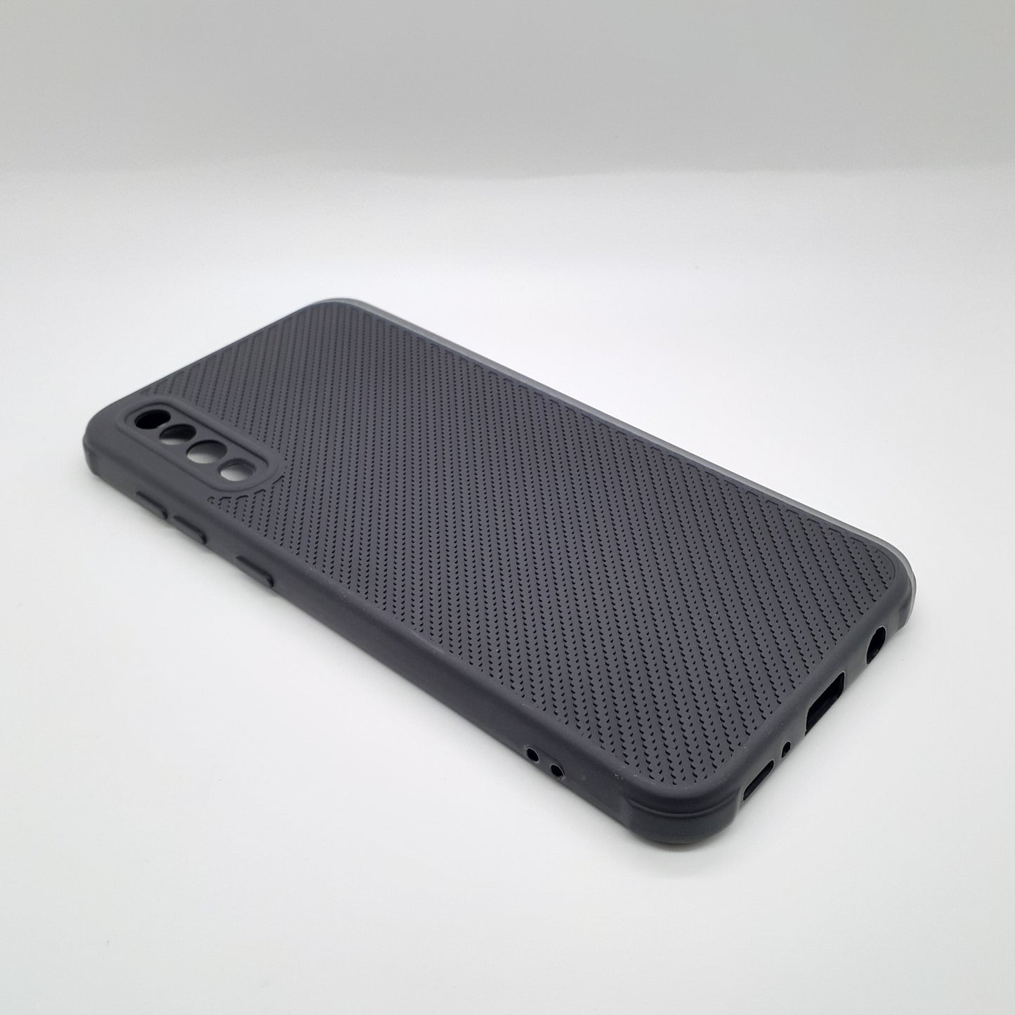 Samsung A50 Carbon Fiber texture Hard Rubber armour back cover shock-porof case