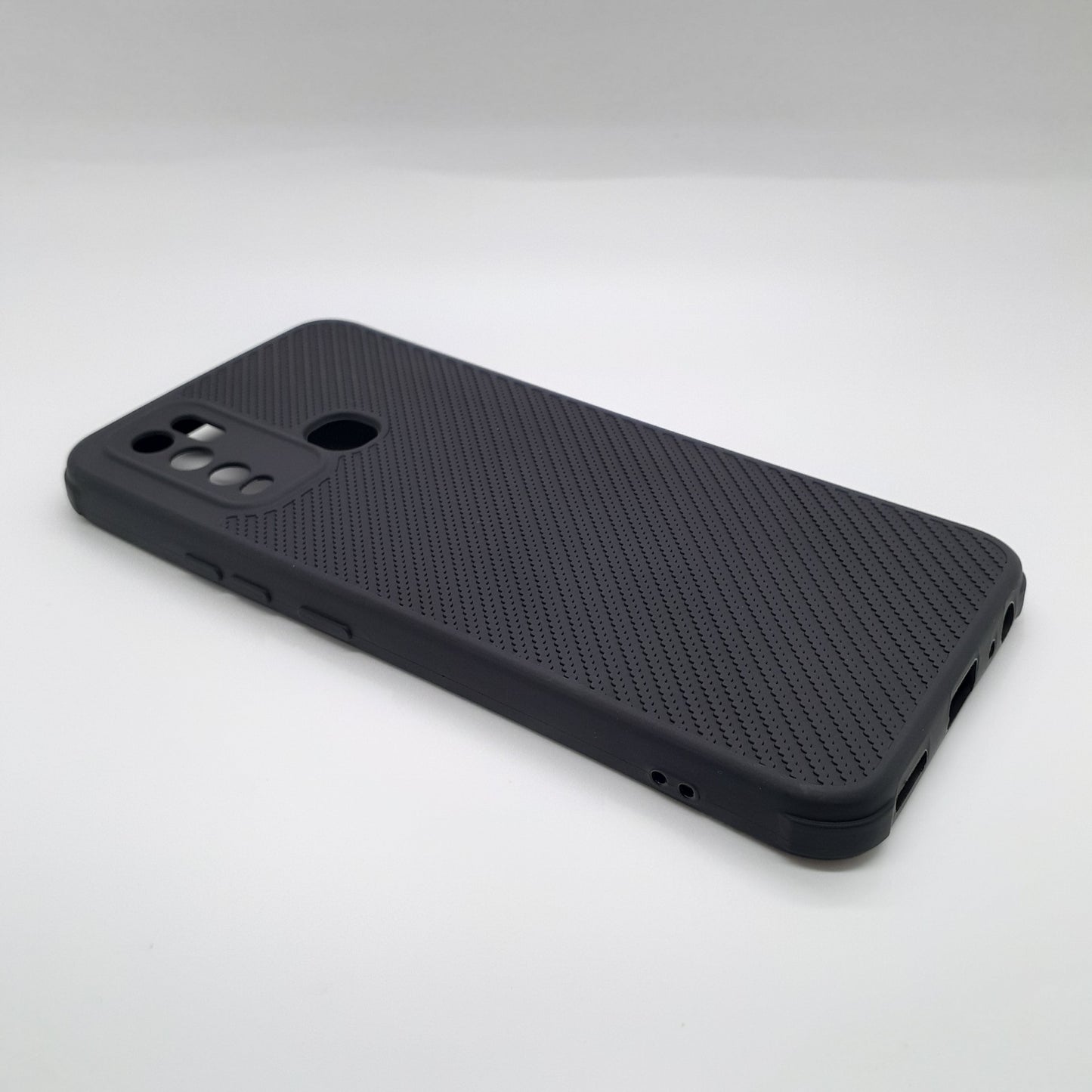 Vivo Y30 Carbon Fiber texture Hard Rubber armour back cover shock-porof case