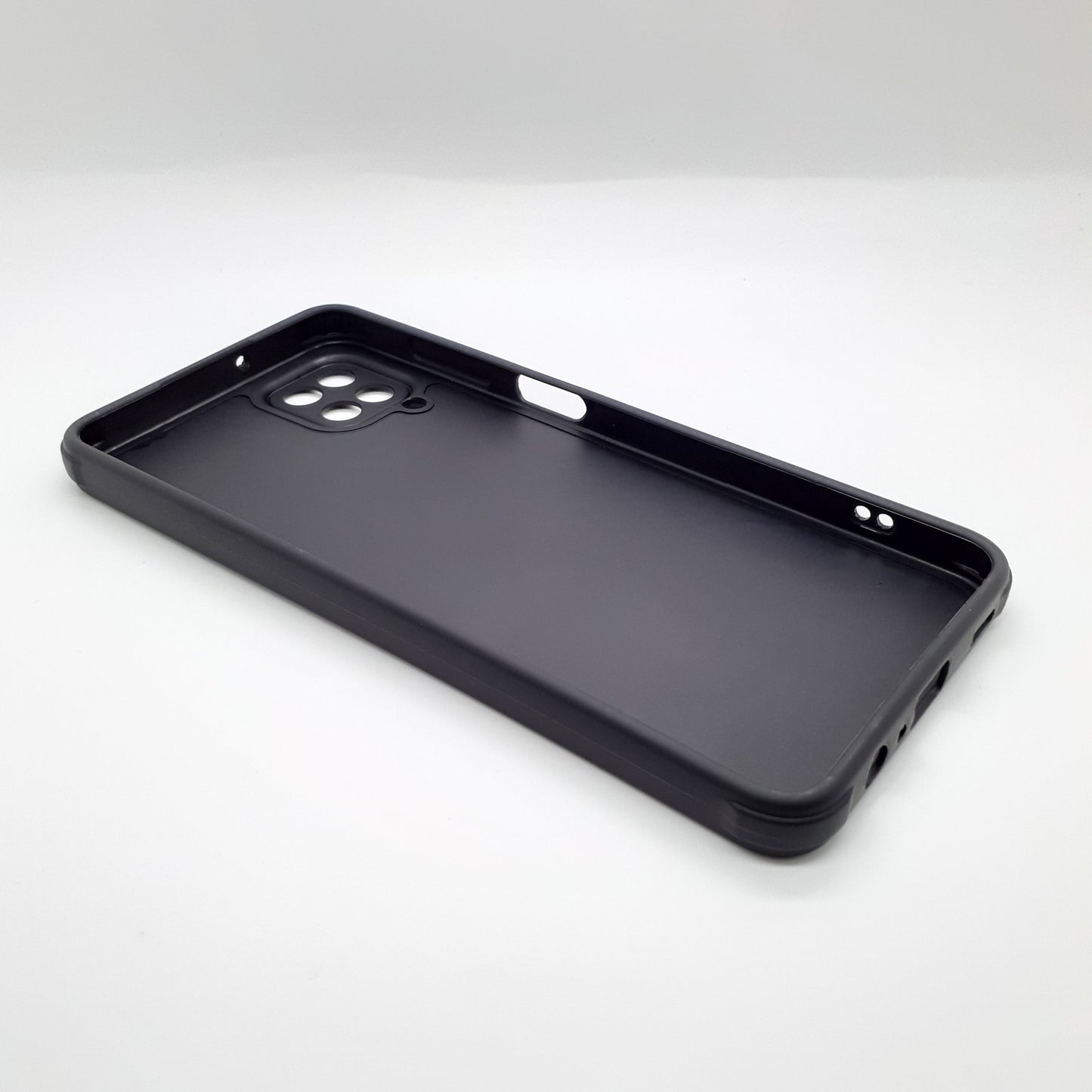 Samsung A12 Carbon Fiber texture Hard Rubber armour back cover shock-porof case