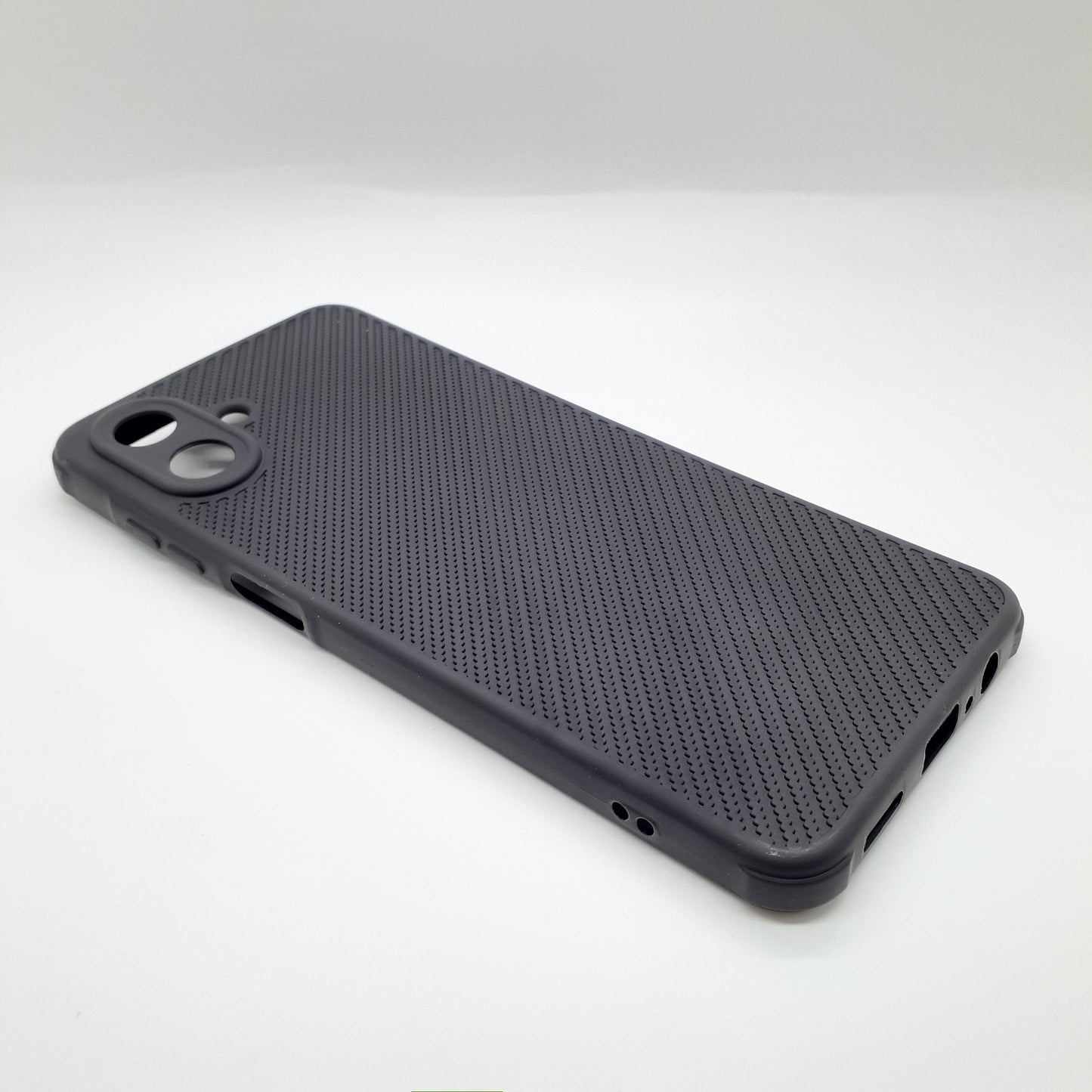 Samsung A07 Carbon Fiber texture Hard Rubber armour back cover shock-porof case