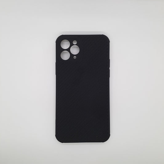 iPhone 11 Pro Carbon Fiber texture Hard Rubber armour back cover shock-porof case