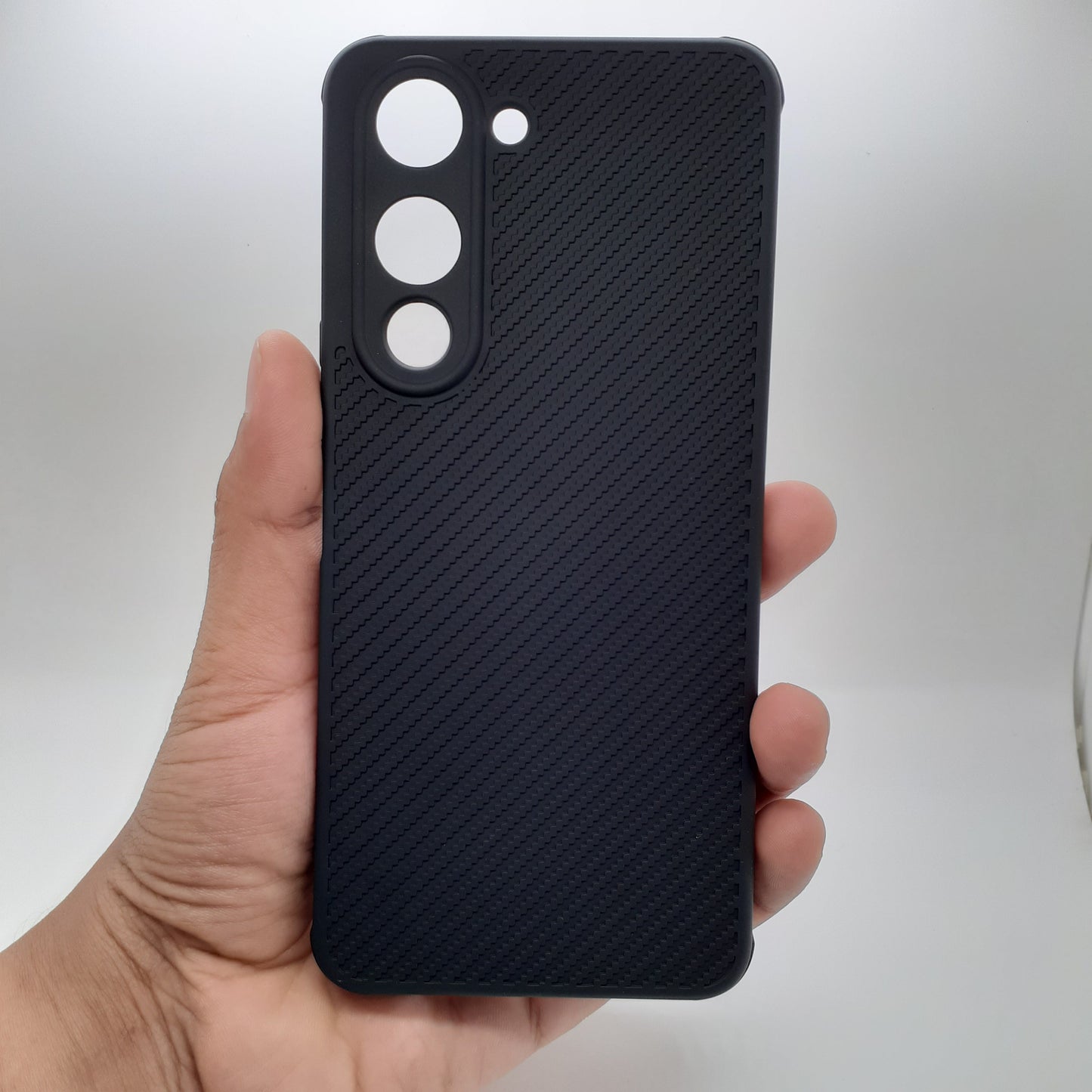 Vivo Y29s Carbon Fiber texture Hard Rubber armour back cover shock-porof case