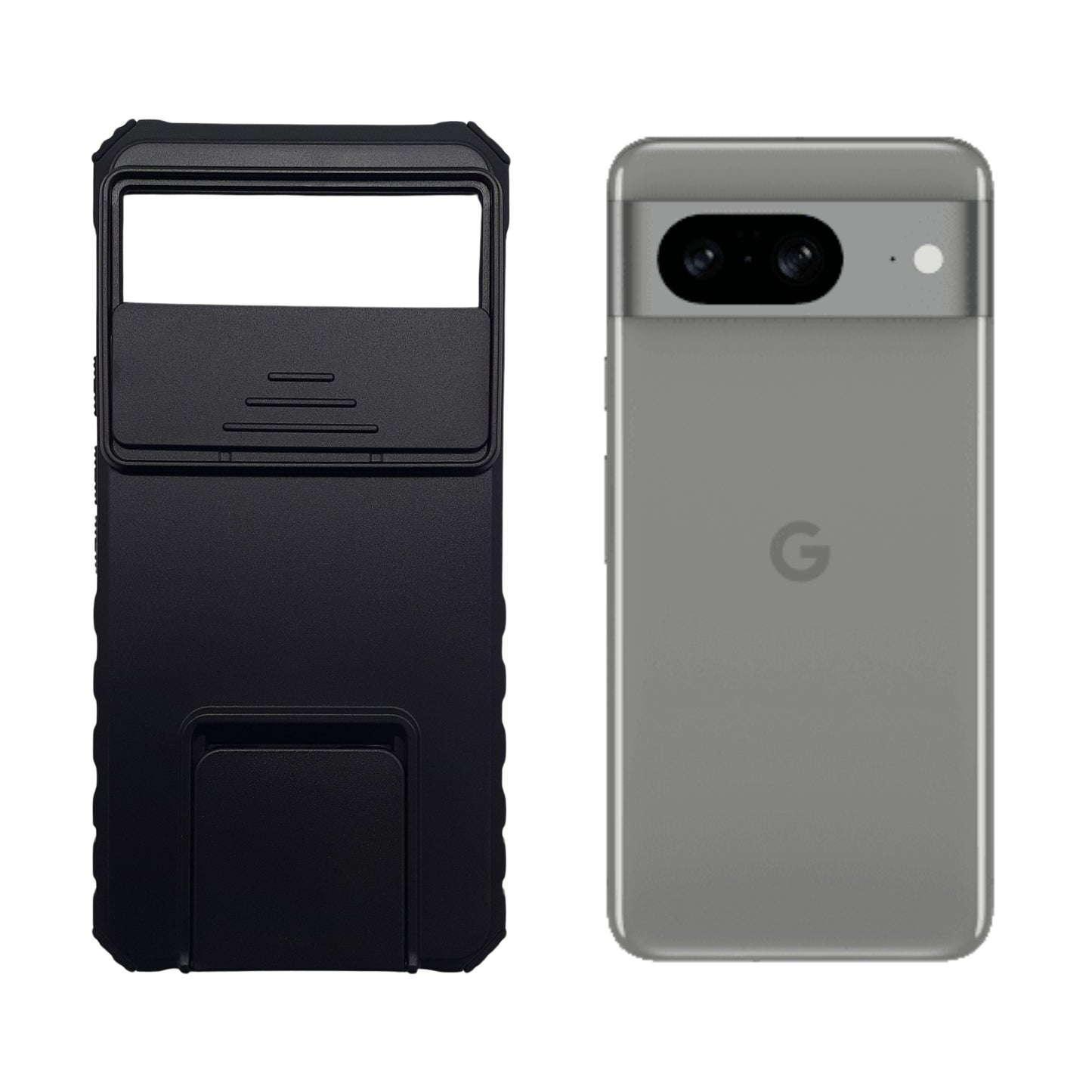 Google Pixel 8 Case Heavy Duty Shockproof Cover Slide Camera Lens Kickstand Stand Hands Free Viewing