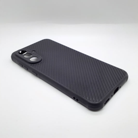 Samsung A56 Carbon Fiber texture Hard Rubber armour back cover shock-porof case