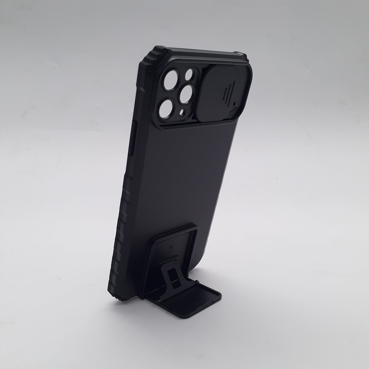 Heavy Duty iPhone 11 Pro Max Case Sliding Camera Cover Integrated Kickstand Protection Viewing