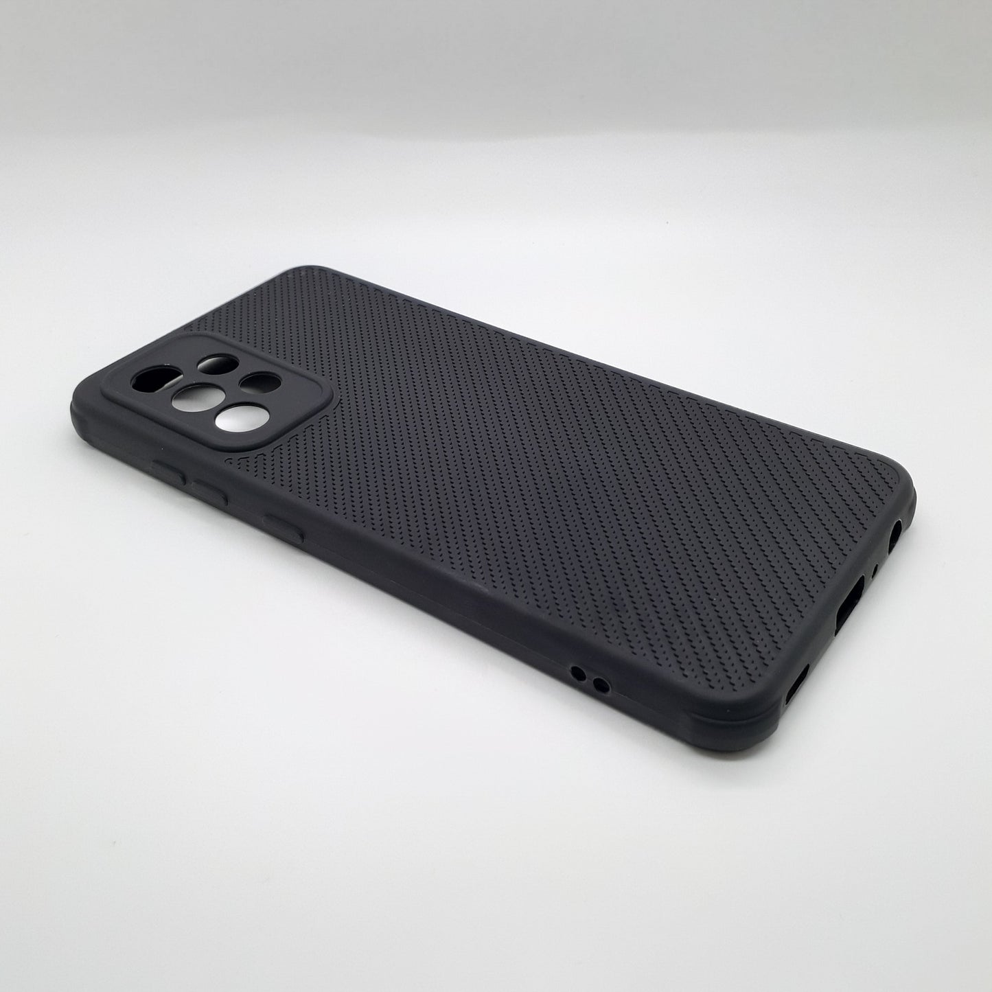 Samsung A52 Carbon Fiber texture Hard Rubber armour back cover shock-porof case
