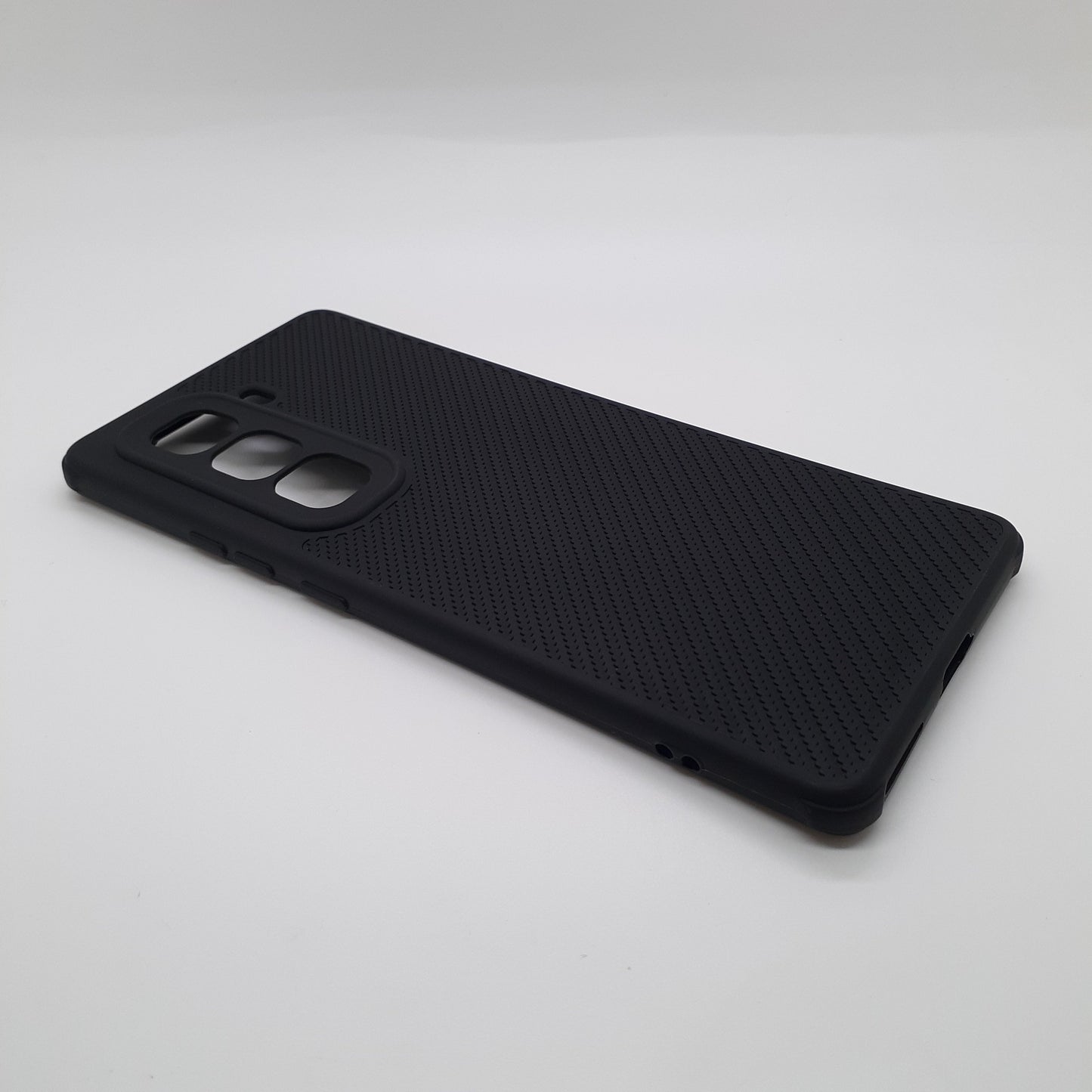 infinix HOT 50 Pro Plus Carbon Fiber texture Hard Rubber armour back cover shock-porof case