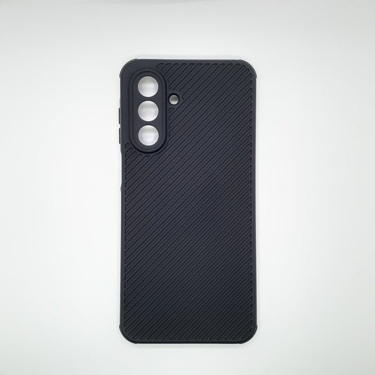 Samsung A17 Carbon Fiber texture Hard Rubber armour back cover shock-porof case
