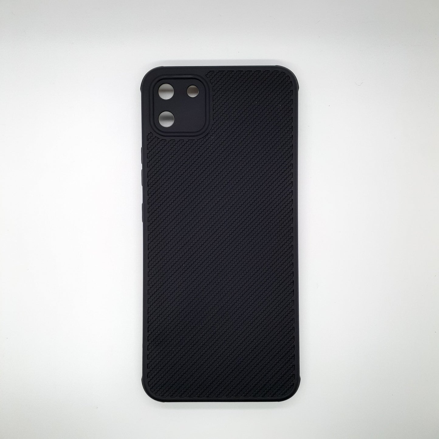Realme C11 Carbon Fiber texture Hard Rubber armour back cover shock-porof case