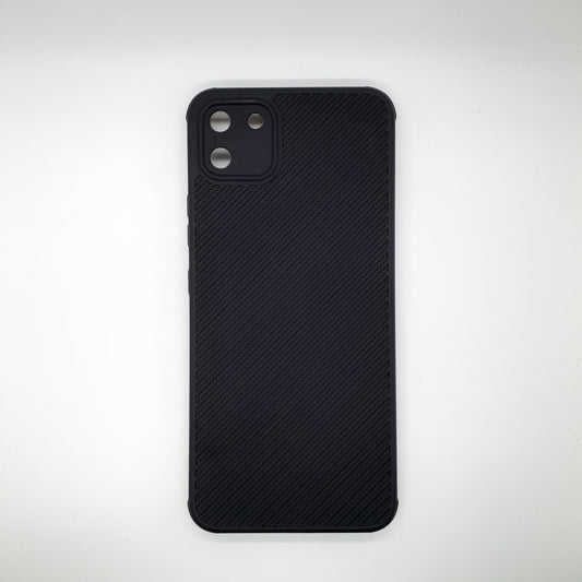 Realme C11 Carbon Fiber texture Hard Rubber armour back cover shock-porof case