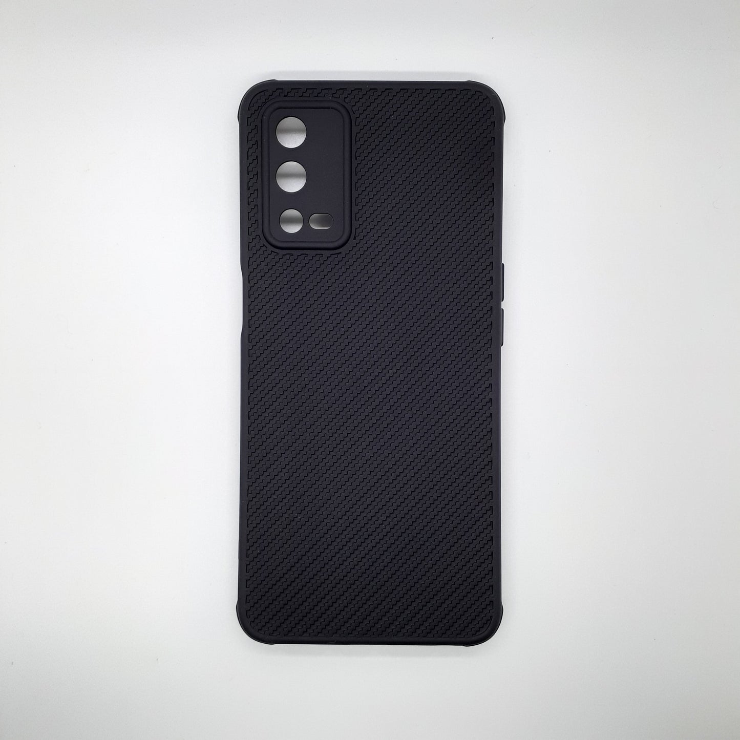 OPPO A55 Carbon Fiber texture Hard Rubber armour back cover shock-porof case