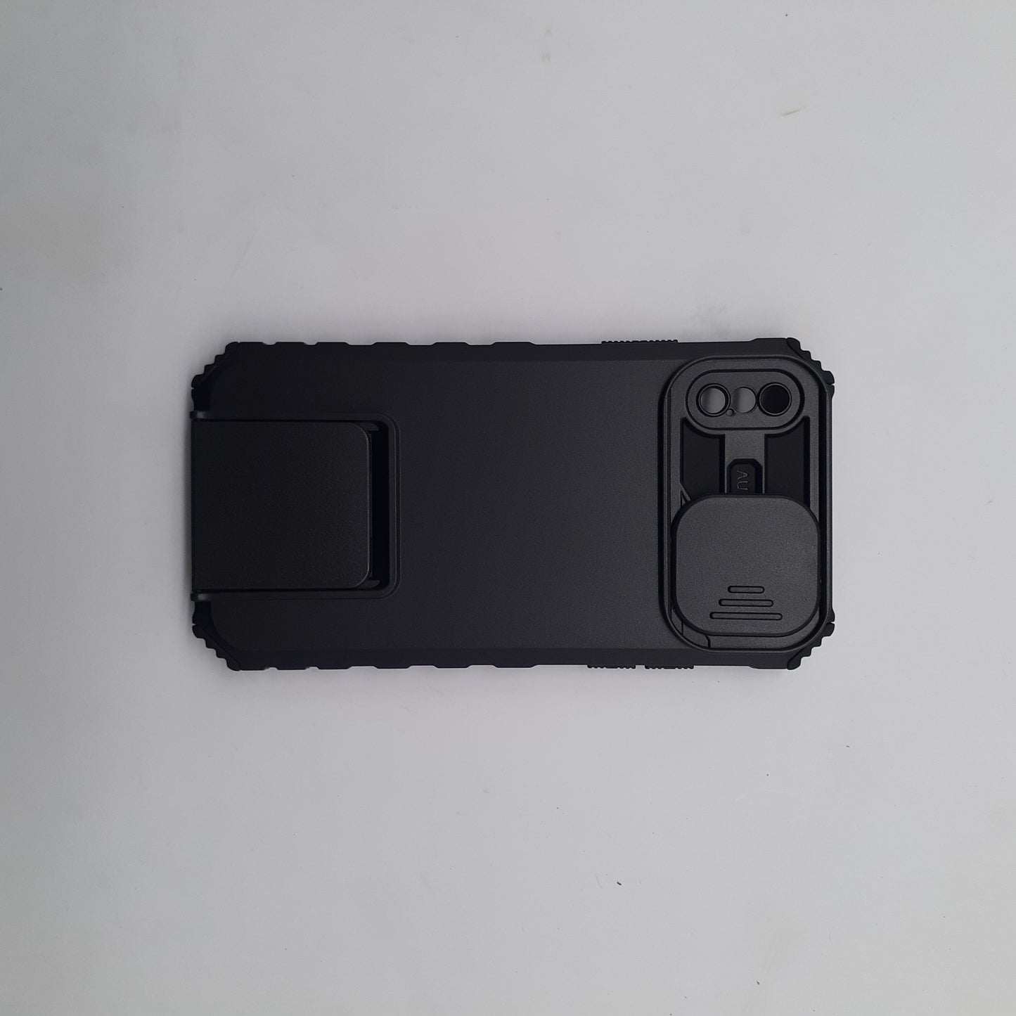iPhone X Heavy Duty Shockproof Case Full Body Protection Camera Slide Cover Integrated Kickstand Stand
