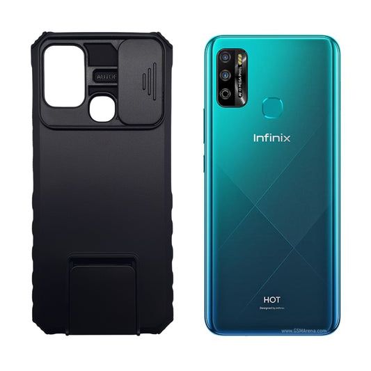 Infinix Hot 9 Play Case Camera Slide Cover Kickstand Heavy Duty Shockproof Phone Cover