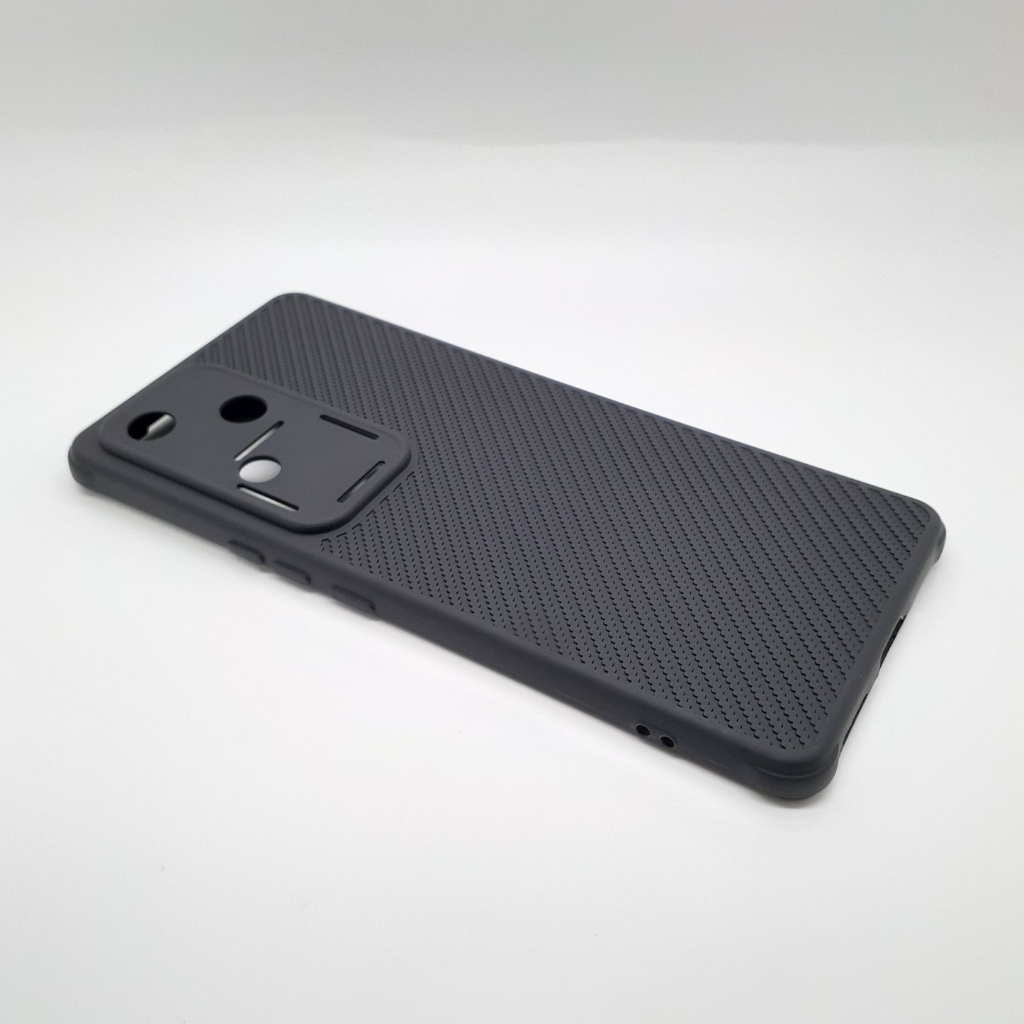 Vivo V30 Carbon Fiber texture Hard Rubber armour back cover shock-porof case