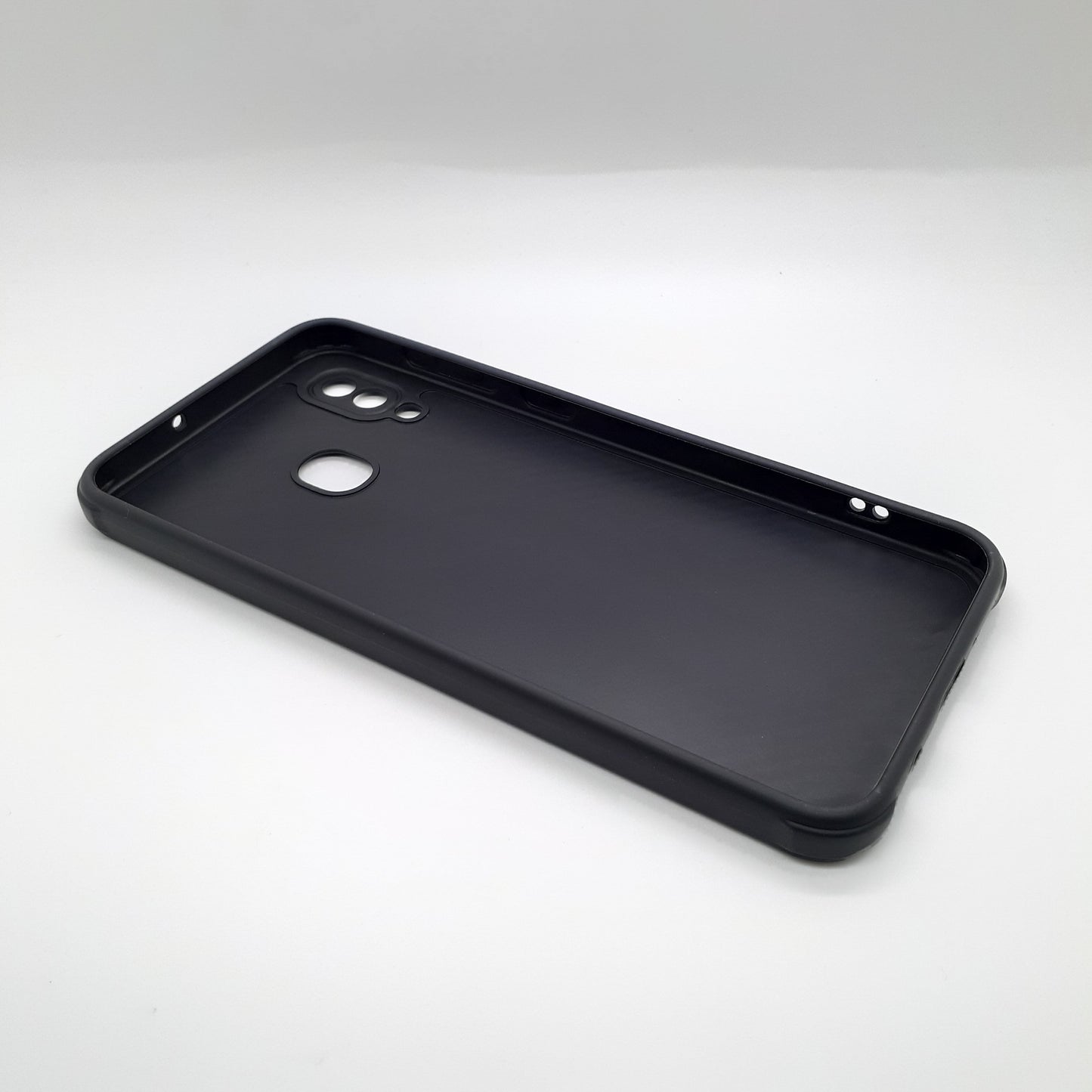 Samsung A20 Carbon Fiber texture Hard Rubber armour back cover shock-porof case