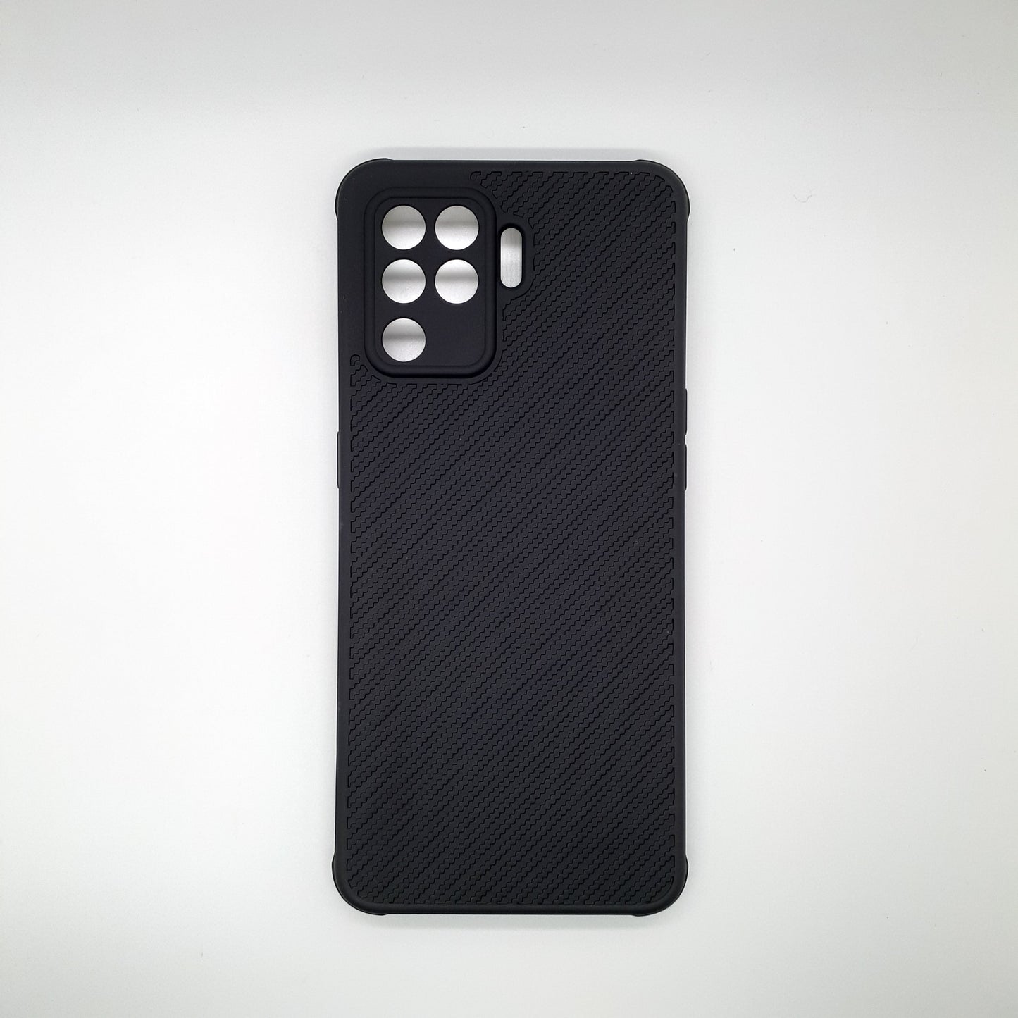 OPPO F19 Pro Carbon Fiber texture Hard Rubber armour back cover shock-porof case