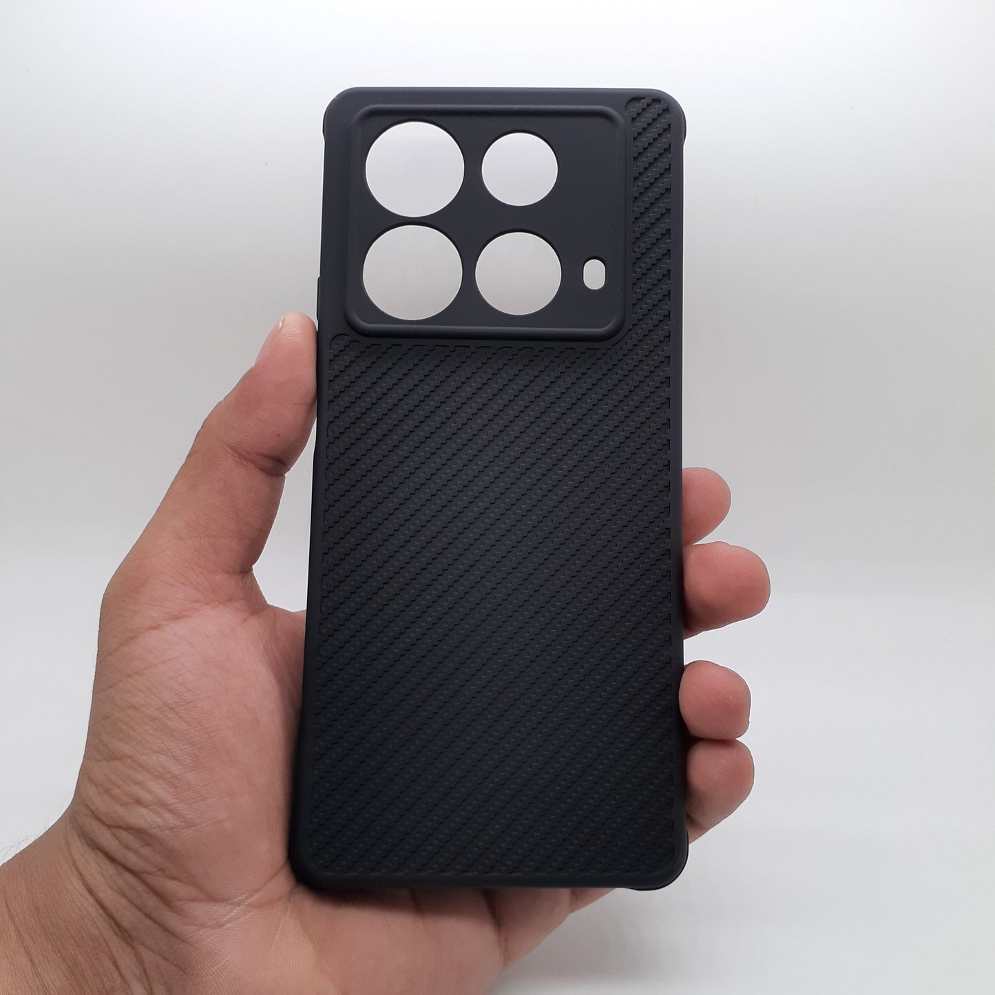 infinix Note 40 Carbon Fiber texture Hard Rubber armour back cover shock-porof case