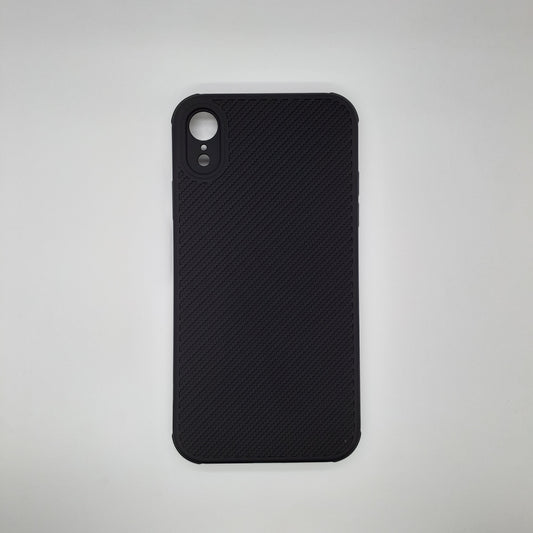 iPhone XR Carbon Fiber texture Hard Rubber armour back cover shock-porof case