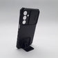 Samsung A16 Shockproof Hybrid Case Sliding Camera Protector Integrated Ring Stand Heavy Duty TPU PC Cover