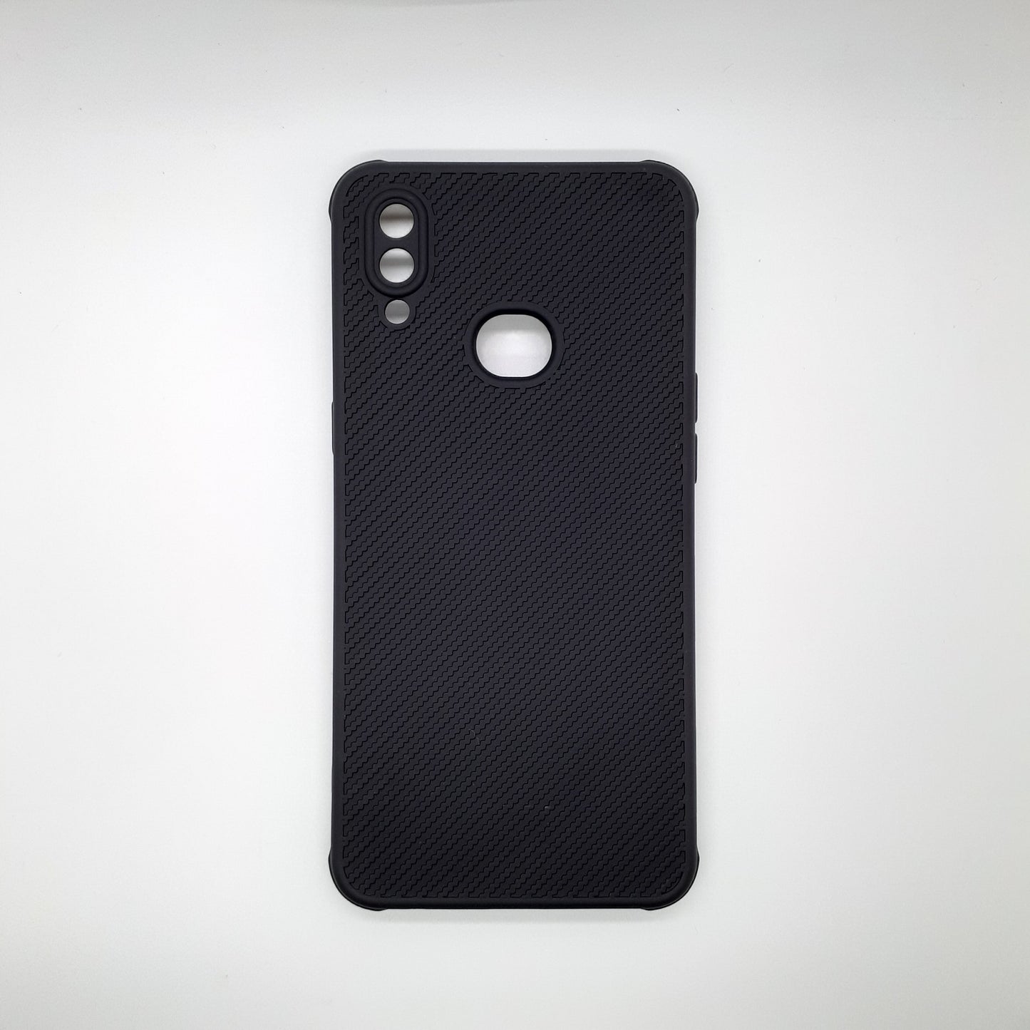 Samsung A10s Carbon Fiber texture Hard Rubber armour back cover shock-porof case