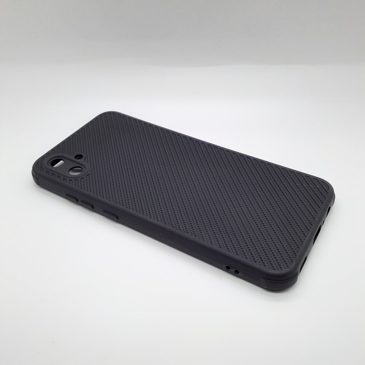 Samsung A04e Carbon Fiber texture Hard Rubber armour back cover shock-porof case
