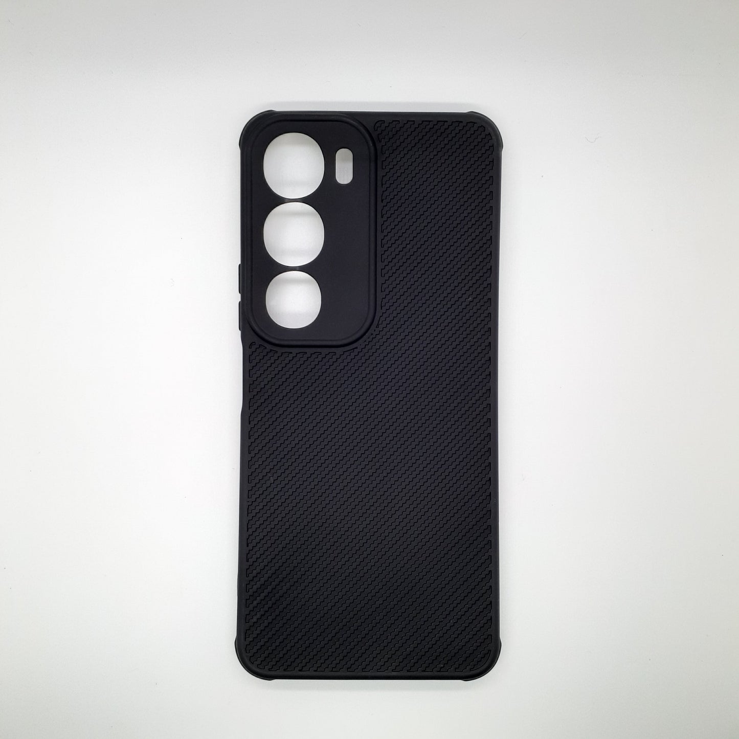 Vivo Y19s Carbon Fiber texture Hard Rubber armour back cover shock-porof case
