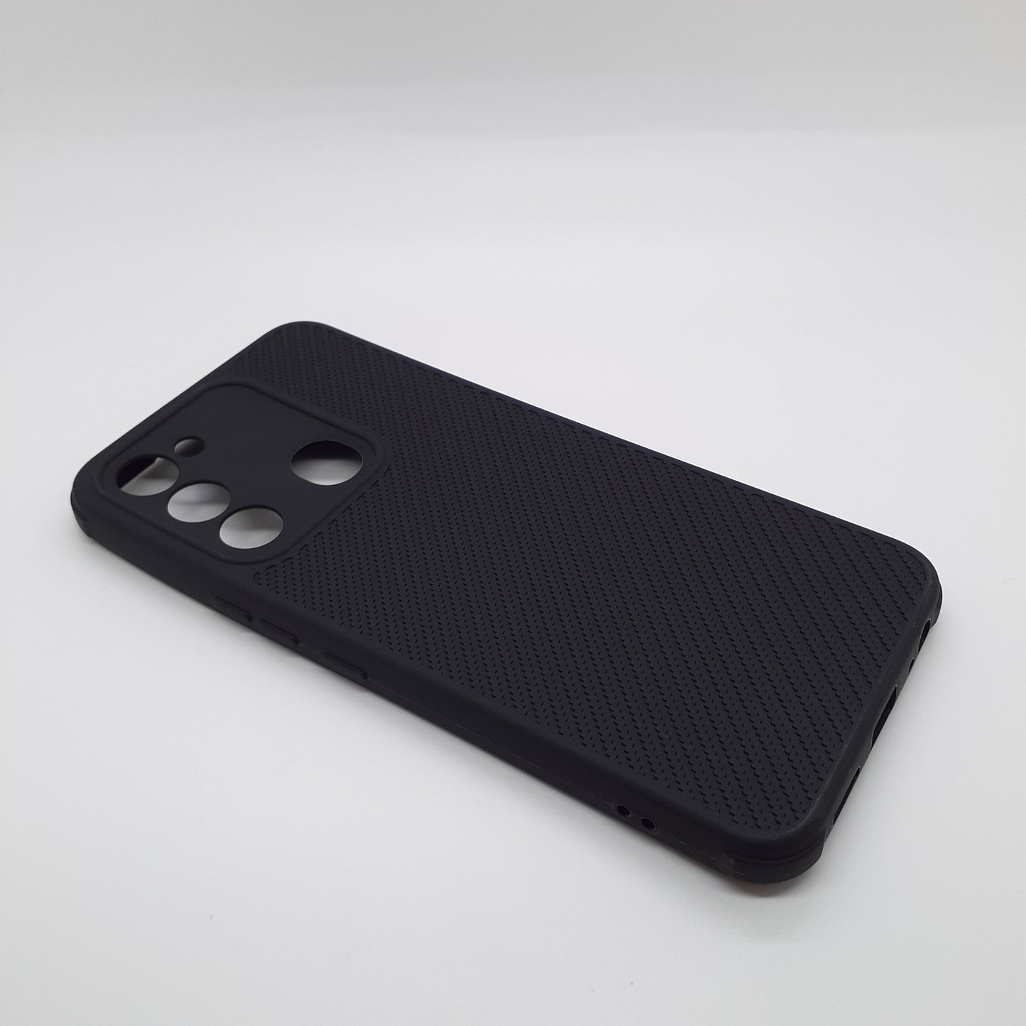 Tecno Spark 8C Carbon Fiber texture Hard Rubber armour back cover shock-porof case