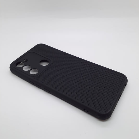 Tecno Spark 8C Carbon Fiber texture Hard Rubber armour back cover shock-porof case