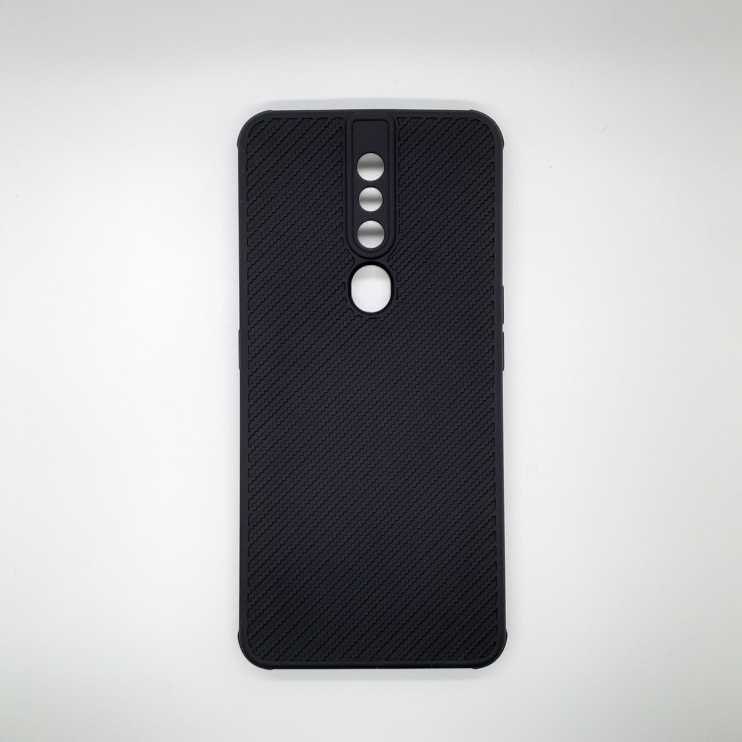 OPPO F11 Pro Carbon Fiber texture Hard Rubber armour back cover shock-porof case