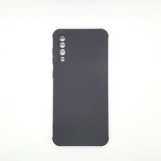 Samsung A50 Carbon Fiber texture Hard Rubber armour back cover shock-porof case