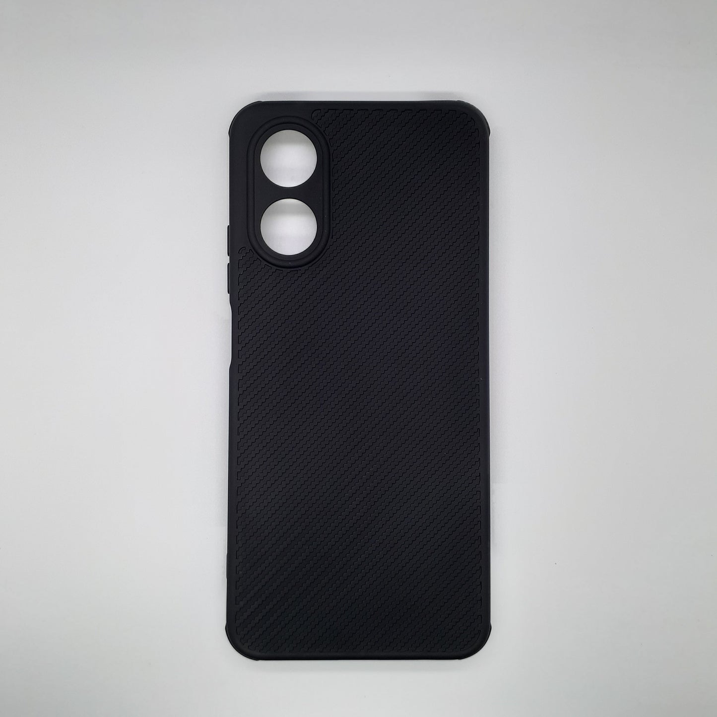 OPPO A17 Carbon Fiber texture Hard Rubber armour back cover shock-porof case