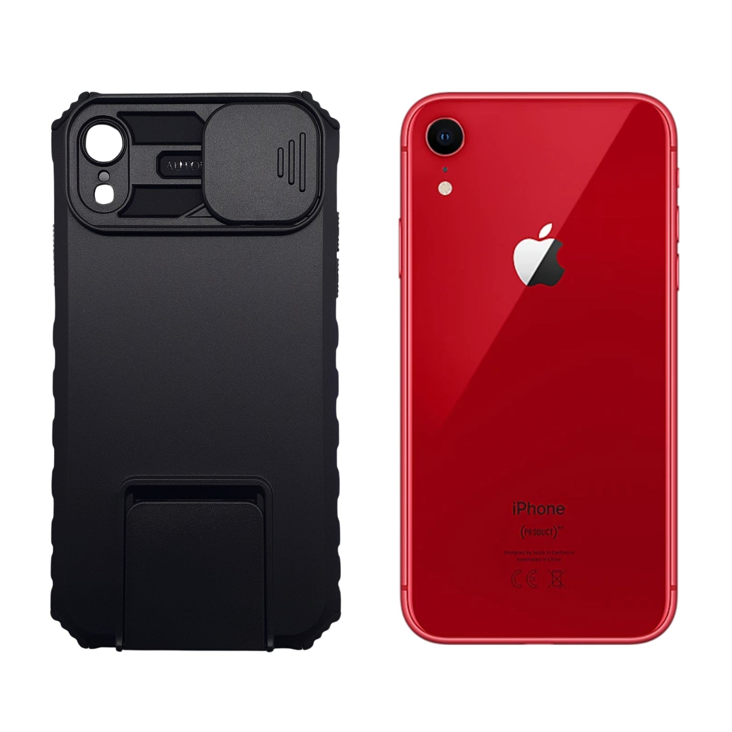 iPhone XR Rugged Protective Case Shockproof Military Grade with Camera Lens Slide Cover Kickstand Hands-Free Viewing Privacy Enhanced