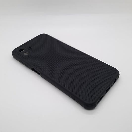 Samsung A04 Carbon Fiber texture Hard Rubber armour back cover shock-porof case