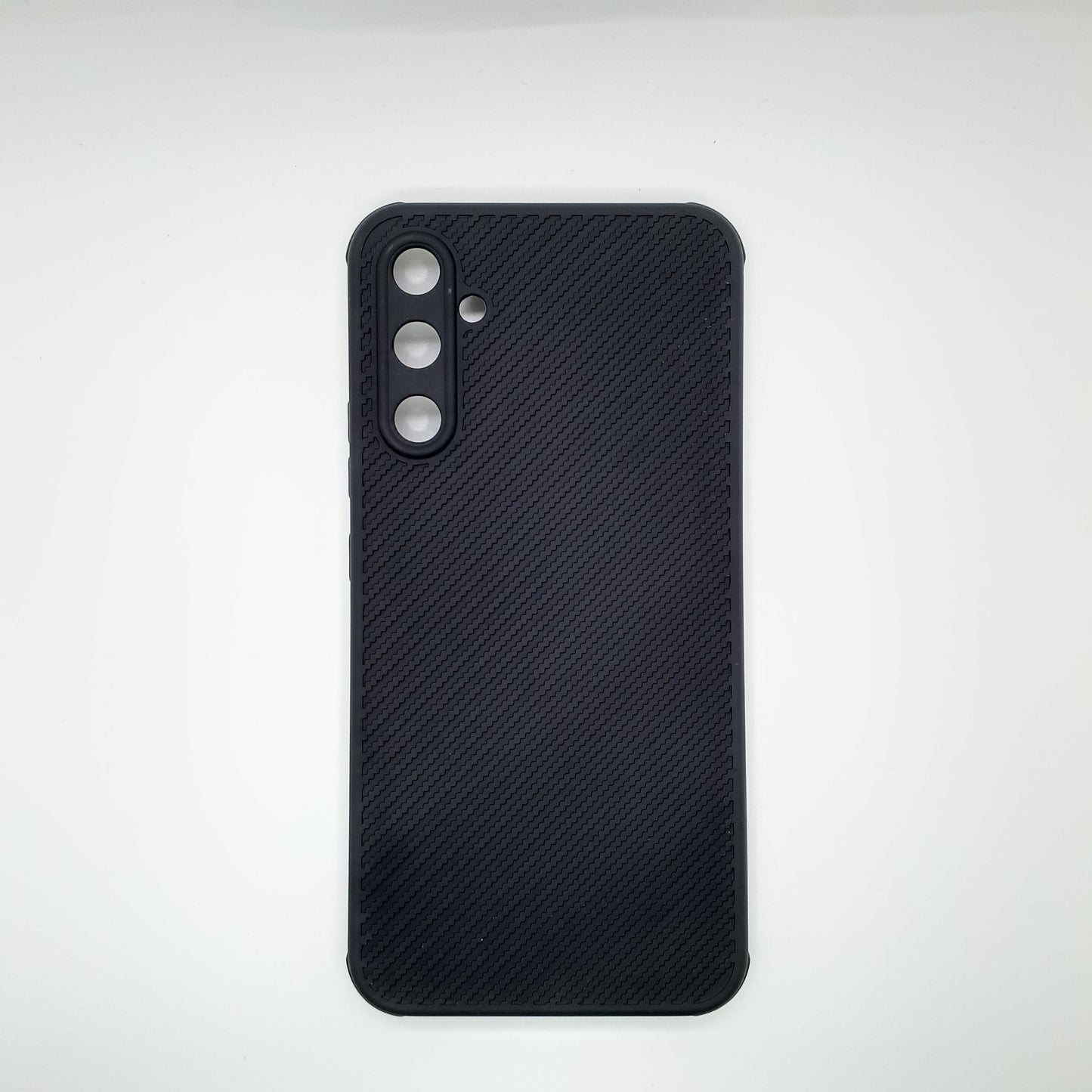 Samsung A34 Carbon Fiber texture Hard Rubber armour back cover shock-porof case