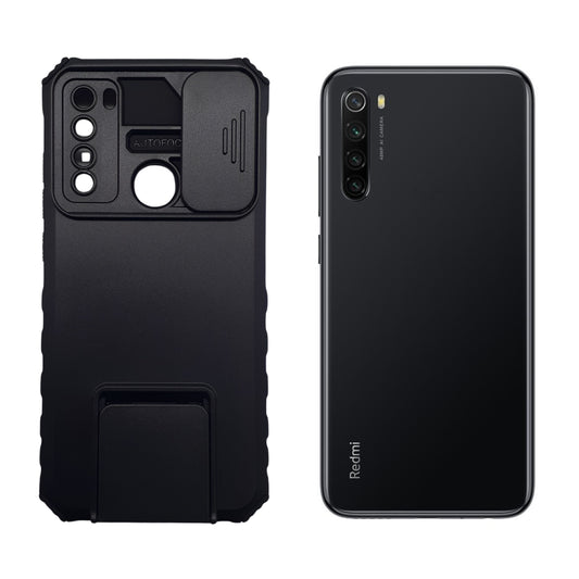 Redmi Note 8 Shockproof Armor Phone Case Slide Camera Lens Protector Magnetic Ring Kickstand Holder Stand