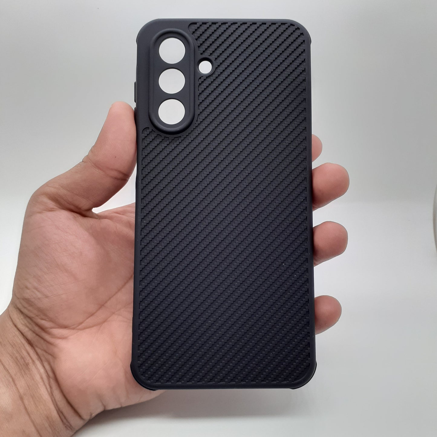 Samsung A26 Carbon Fiber texture Hard Rubber armour back cover shock-porof case