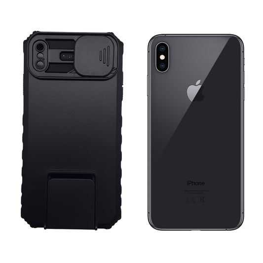iPhone Xs Max Heavy Duty Shockproof Case Sliding Camera Lens Protector Kickstand Built in Stand Cover