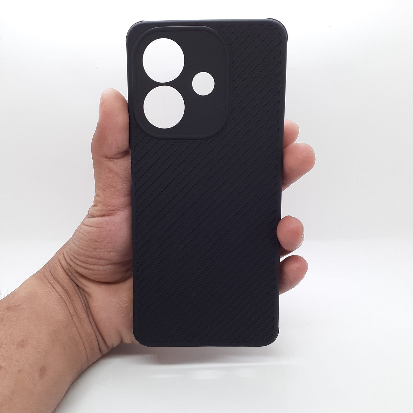 OPPO A3x Carbon Fiber texture Hard Rubber armour back cover shock-porof case