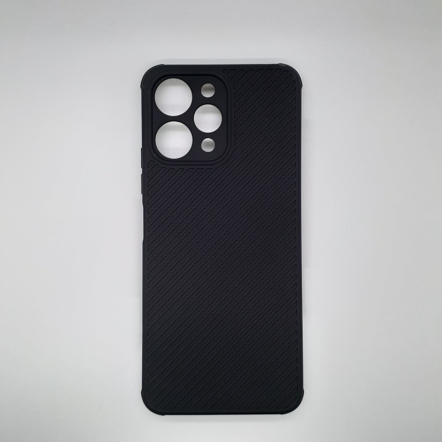 Redmi 12 Carbon Fiber texture Hard Rubber armour back cover shock-porof case