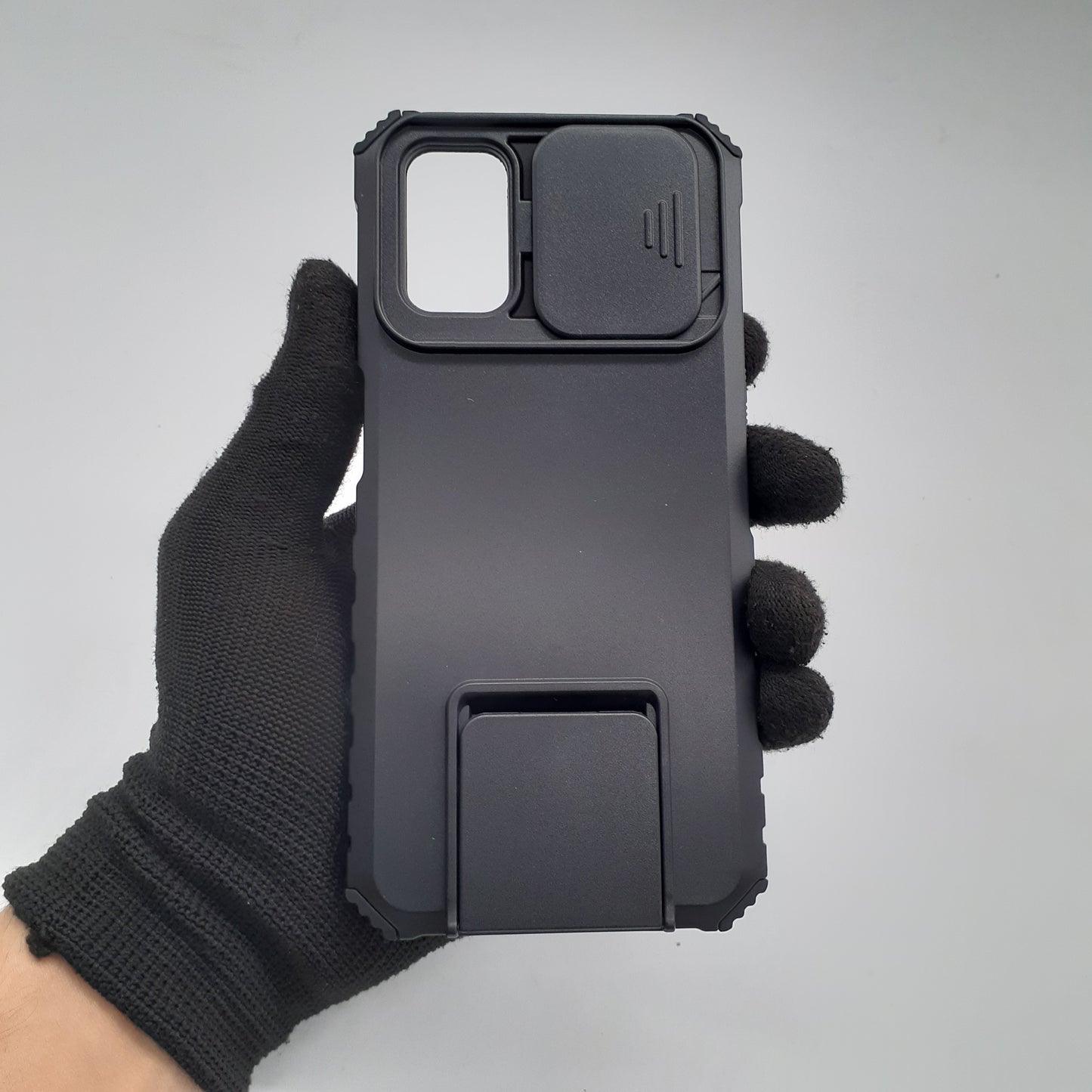 OPPO A92 Shockproof Case Camera Slide Cover Built-in Kickstand Heavy Duty Protection Anti-Scratch Full Body Phone Cover