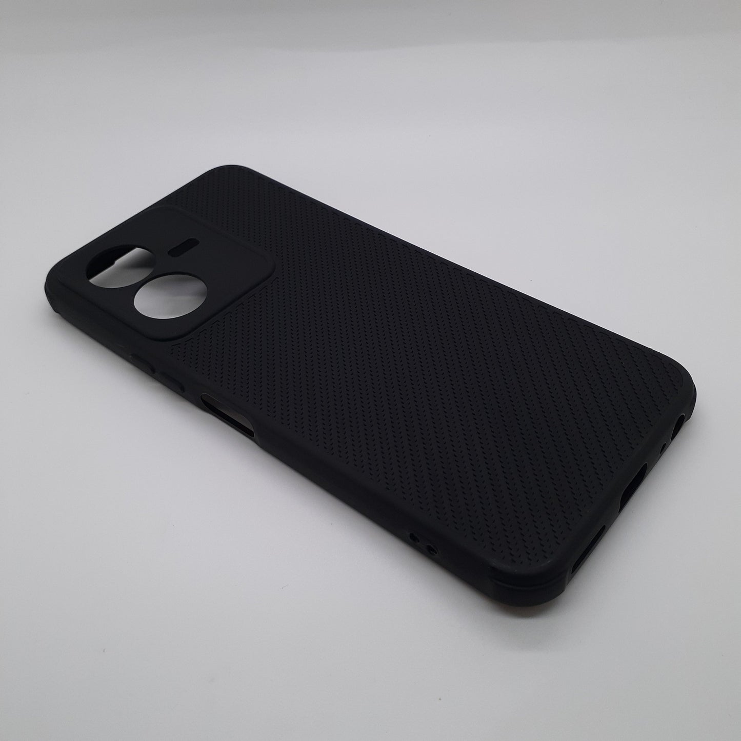 Vivo Y22 Carbon Fiber texture Hard Rubber armour back cover shock-porof case