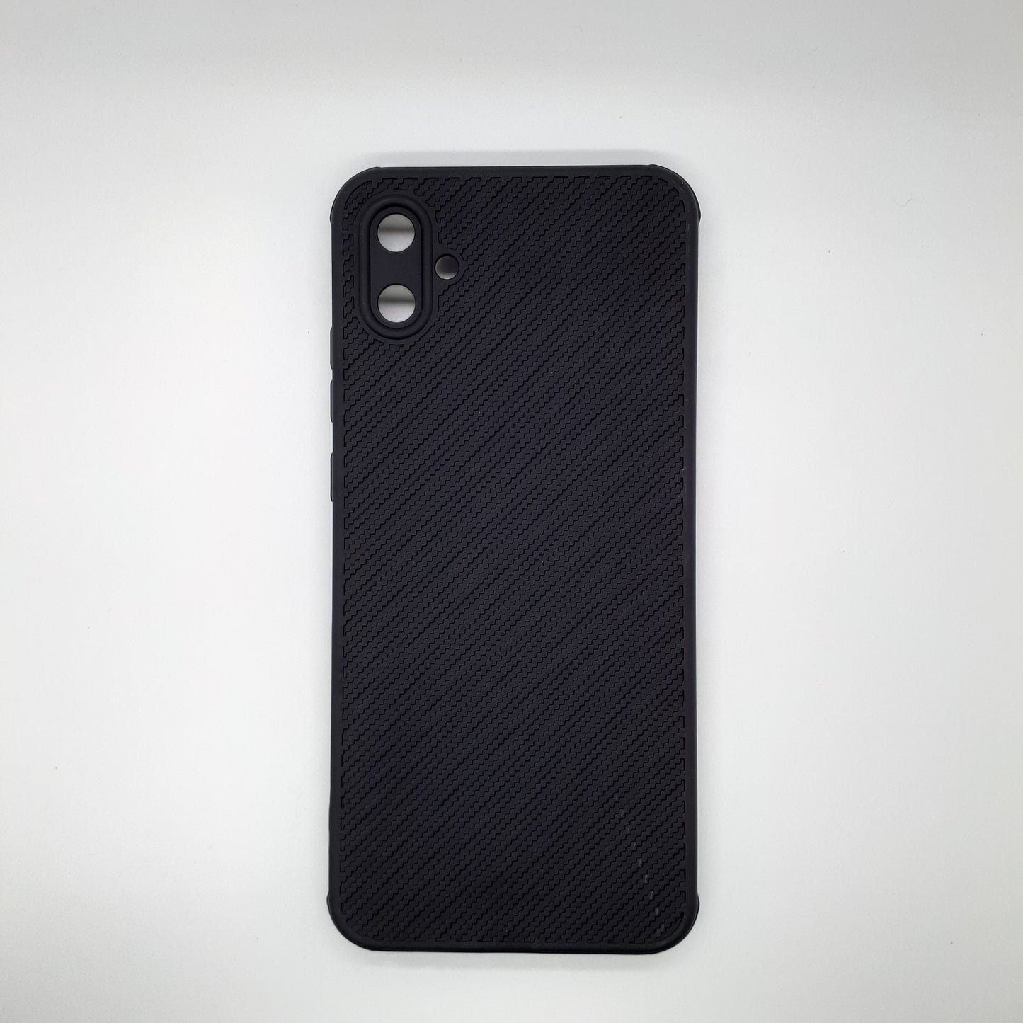 Samsung A04e Carbon Fiber texture Hard Rubber armour back cover shock-porof case