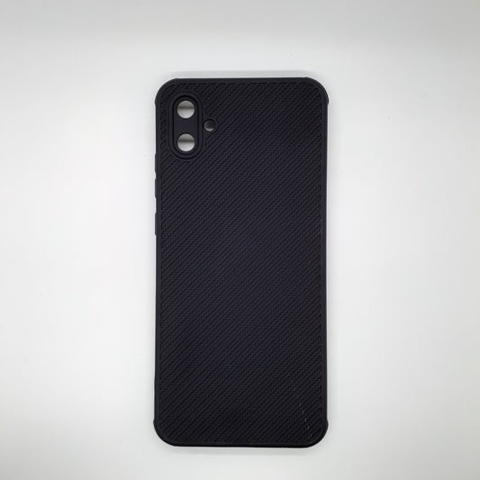 Samsung A04e Carbon Fiber texture Hard Rubber armour back cover shock-porof case