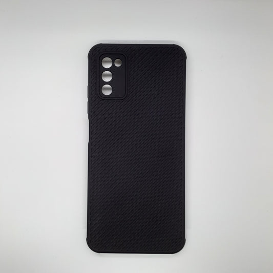Samsung A03s Carbon Fiber texture Hard Rubber armour back cover shock-porof case