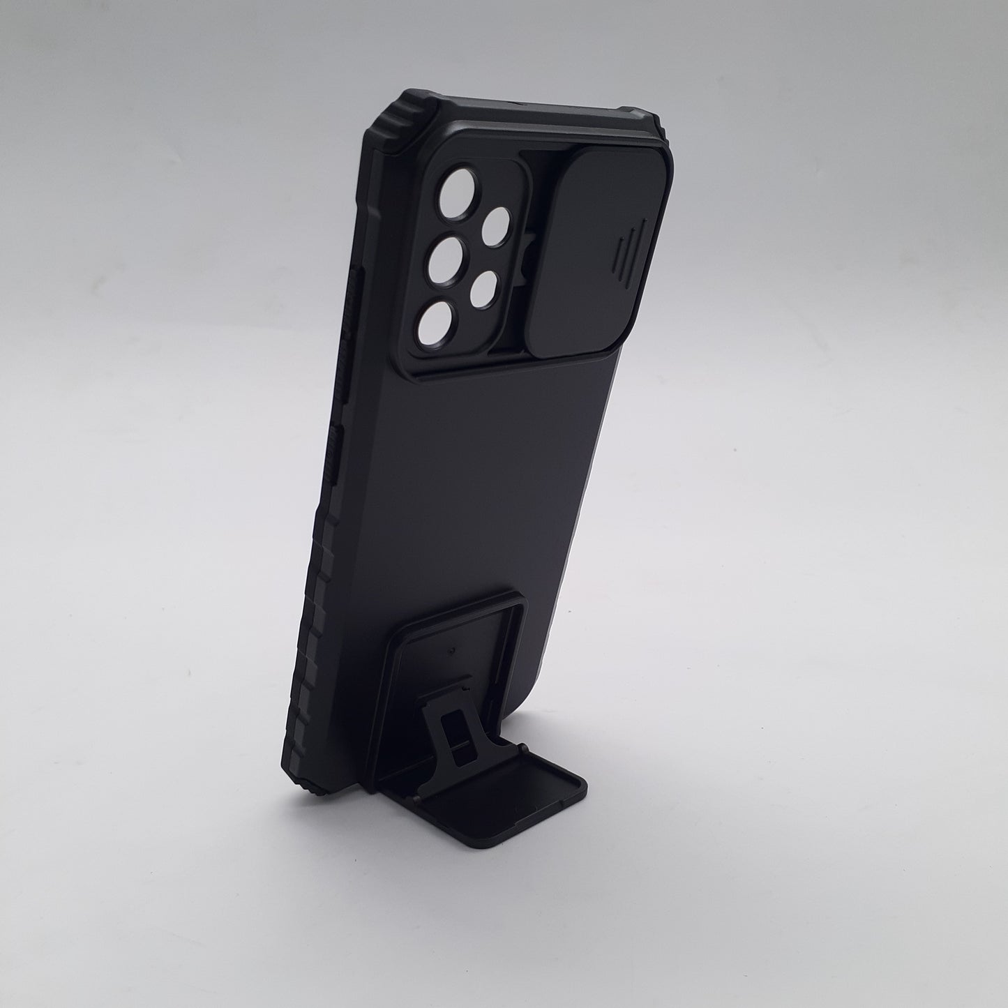 Samsung A32 Military Grade Phone Case Sliding Camera Cover Integrated Kickstand Shockproof Hybrid Bumper Anti-Scratch Drop-Proof Protection