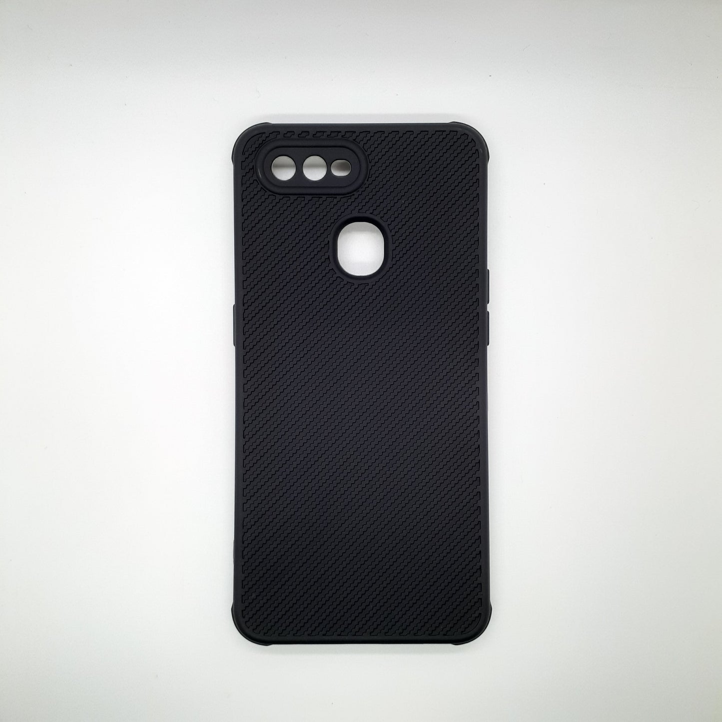 OPPO A5s Carbon Fiber texture Hard Rubber armour back cover shock-porof case