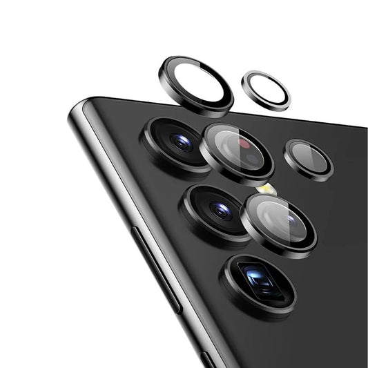 Samsung S22 Ultra Camera Lens Protector, Premium Metal Frame and Tempered Glass, Scratch-Resistant and HD Clarity.