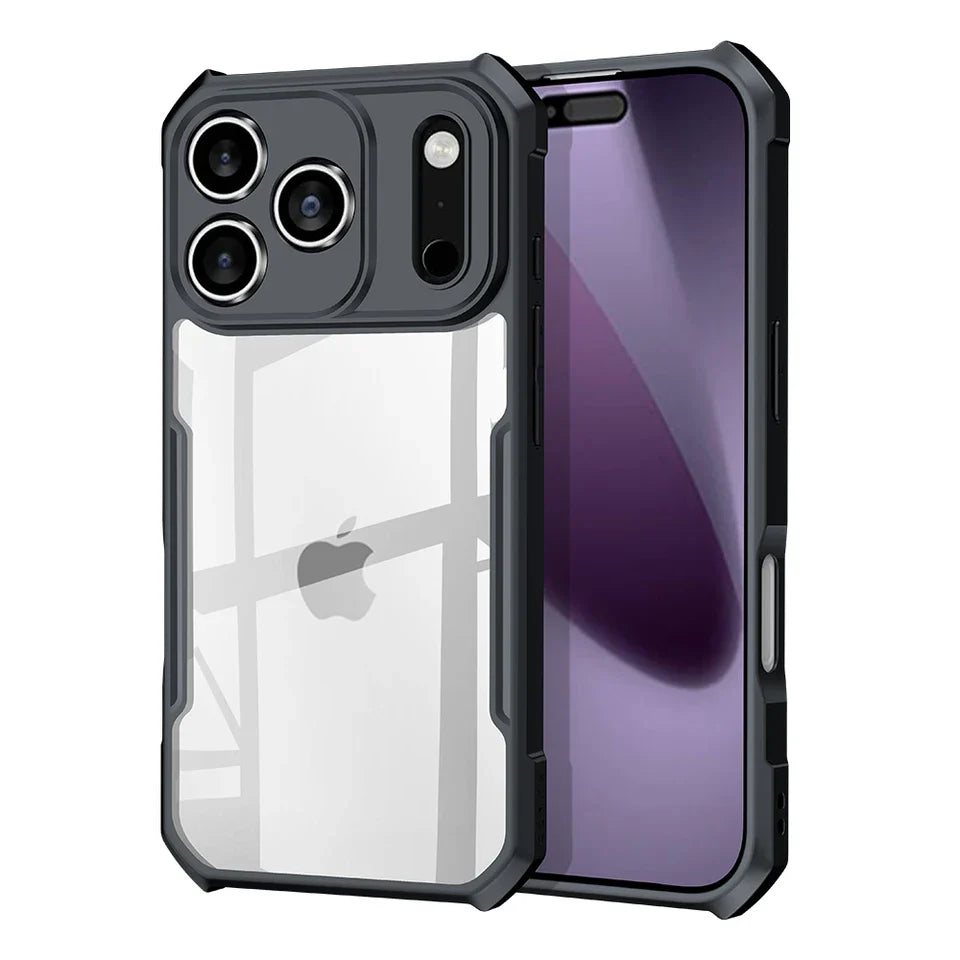 iPhone 17 Pro Shockproof Matte Black Border Aly Camera lens Protection back cover Case