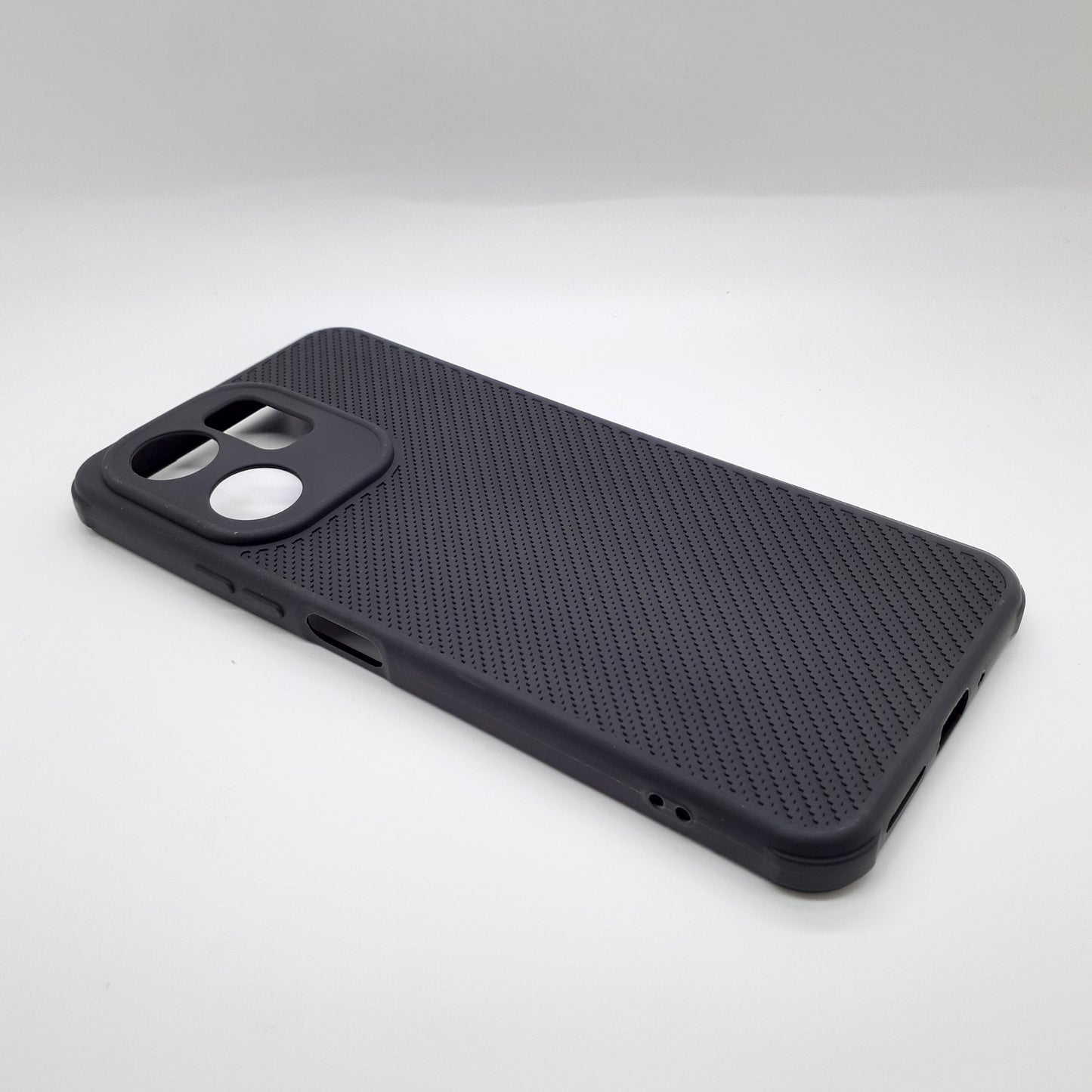 Redmi 13C Carbon Fiber texture Hard Rubber armour back cover shock-porof case